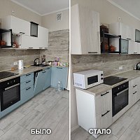 Замена кухонных фасадов ПВХ. ул. Данилы Зверева, 17а.