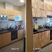 Замена фасадов кухонного гарнитура. ул. Кольцевая, 47.