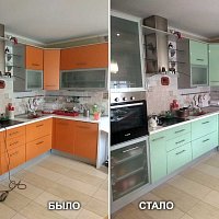 Замена фасадов, суперглянцевый акрил 1,5 мм. ул. Вершининская.