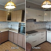 Замена столешниц, замена фасадов, замена мойки. Ул. Крауля, 56.